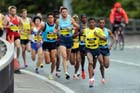 Soon after the start of the BUPA Great North Run.